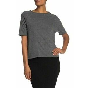 Go Couture Elbow Sleeve Pullover Top Size S Pockets Knit Gray NWT B32